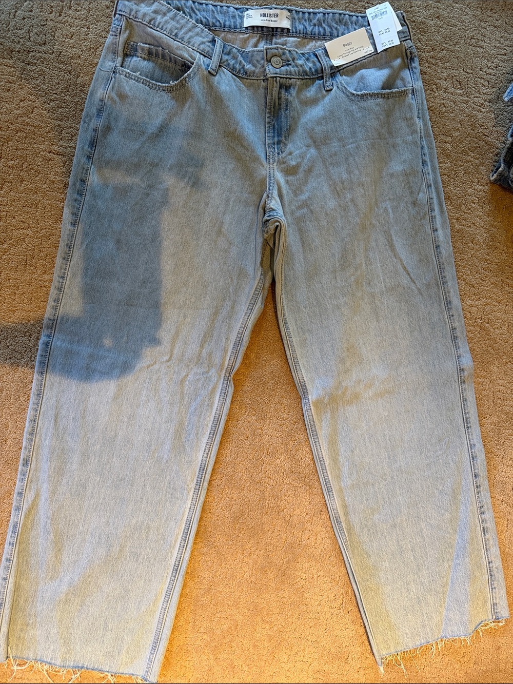Hollister Light Wash Low Rise Baggy Jeans